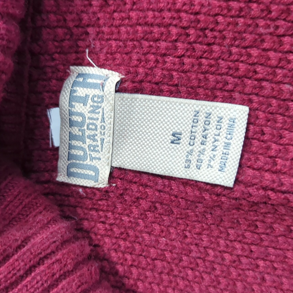 Duluth Trading Co Long Cardigan Medium Burgandy - Picture 4 of 13